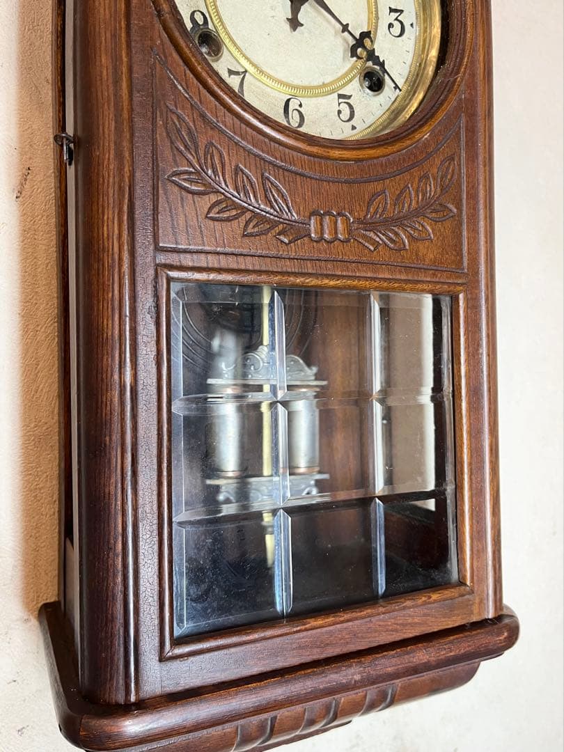 角型　おしゃれ　柱時計　古時計　振り子　ゼンマイ　ボンボン　レトロ　精工舎　大正