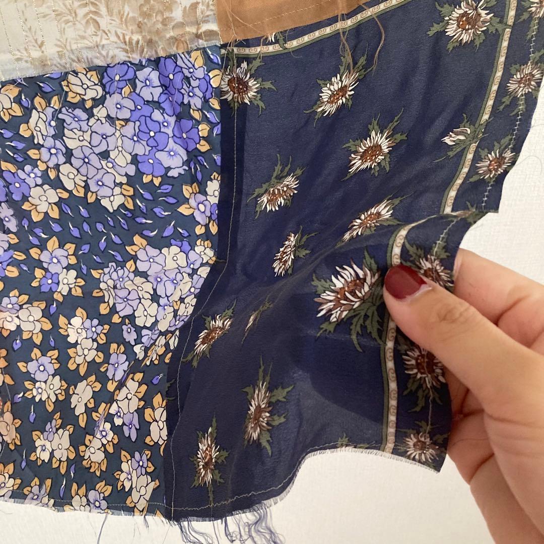 【新品未使用】malion vintage パッチワークスカーフ