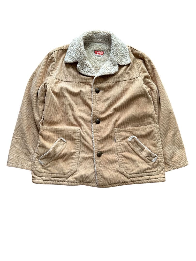 Levi's 裏ボアコーデュロイジャケット ベージュ ウッドボタン XLサイズ