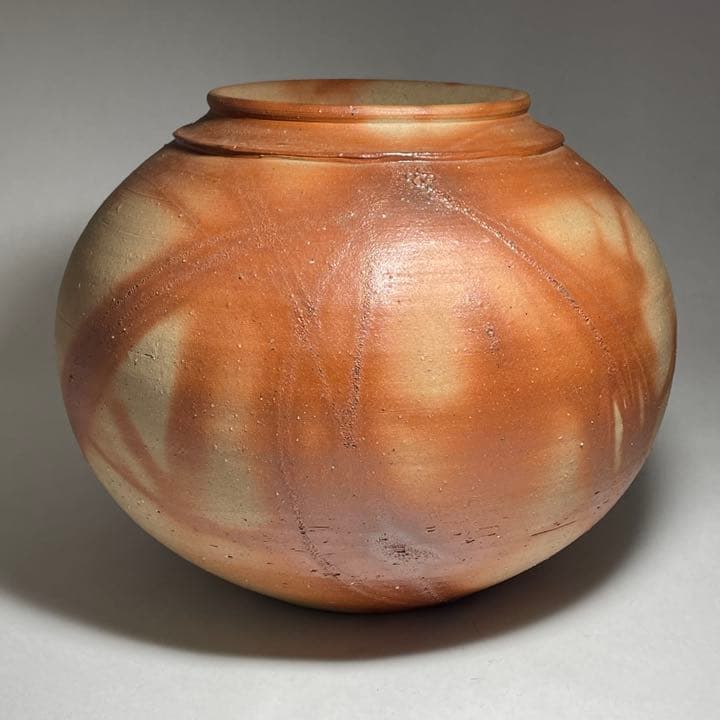 ◇備前 緋襷壺 『松井興之』作 岡山県重要無形文化財保持