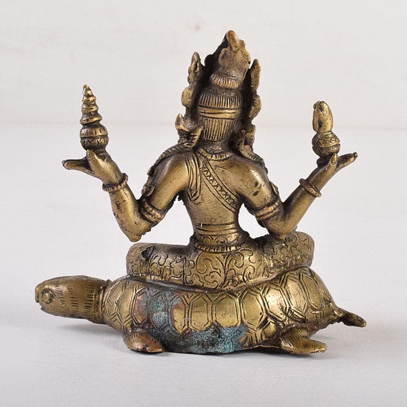 仏教美術　古銅鍍金　ヒンドゥー教　亀に乗るシヴァ神像　仏像　置物　V　7906