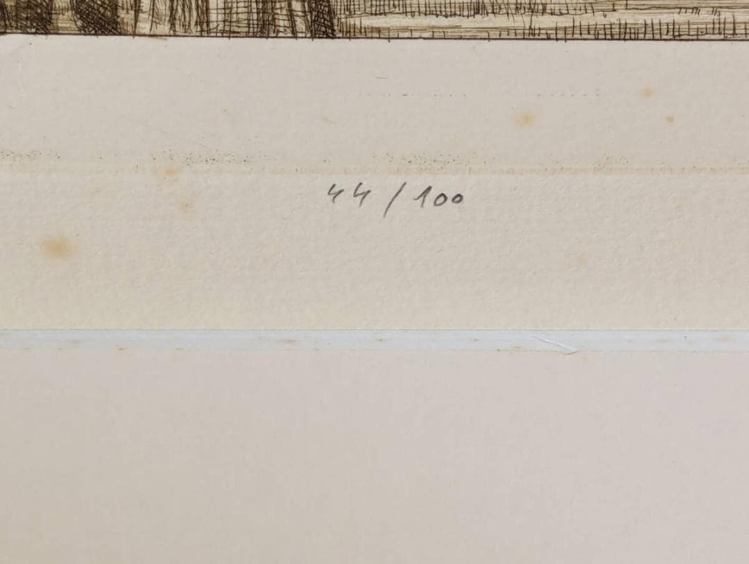 真作】版画 作者不詳 サイン有 銅版画 漁夫の砦 ハンガリー 名品 T194