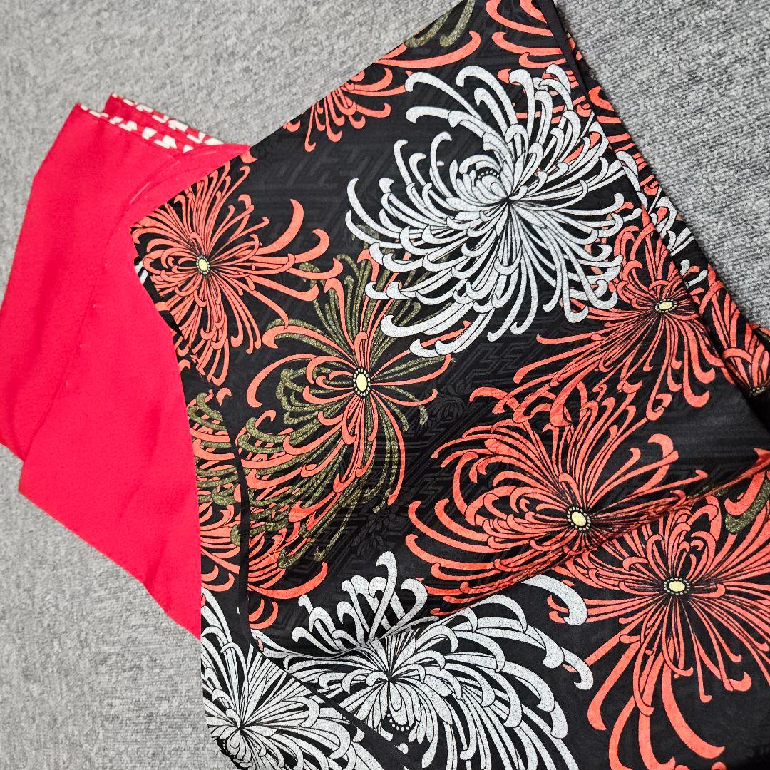 王道の古典柄 正絹振袖三越誂え 買い足し無しのフルセット 身丈166cm 裄長