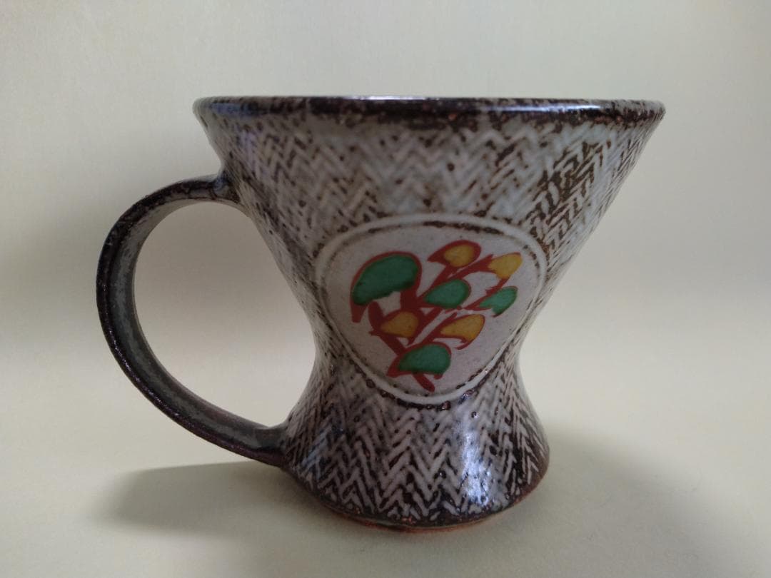 陶芸家 人間国宝 島岡達三 象嵌赤絵 ジョッキ ビアマグ マグカップ 共