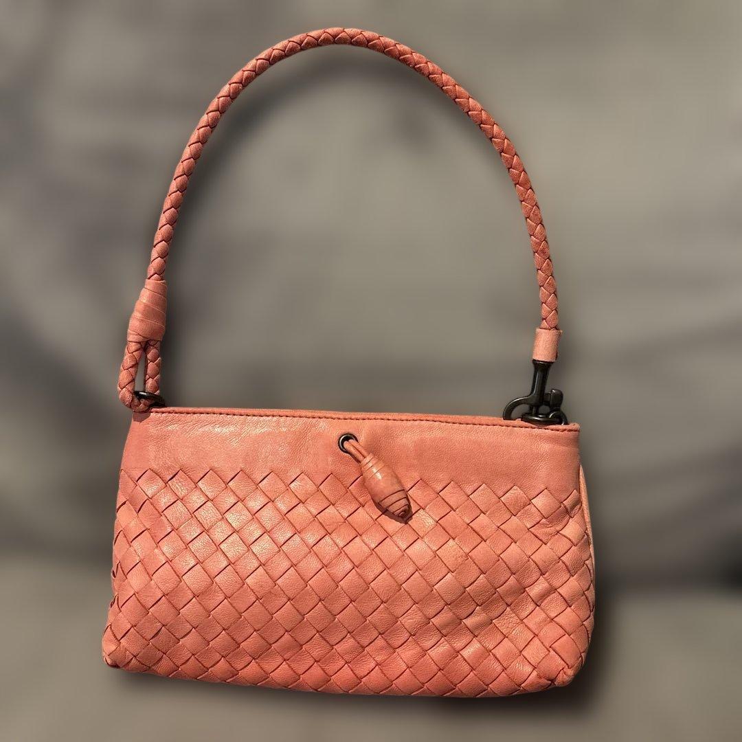 Bottega Veneta ピンク レザー ハンドバッグ