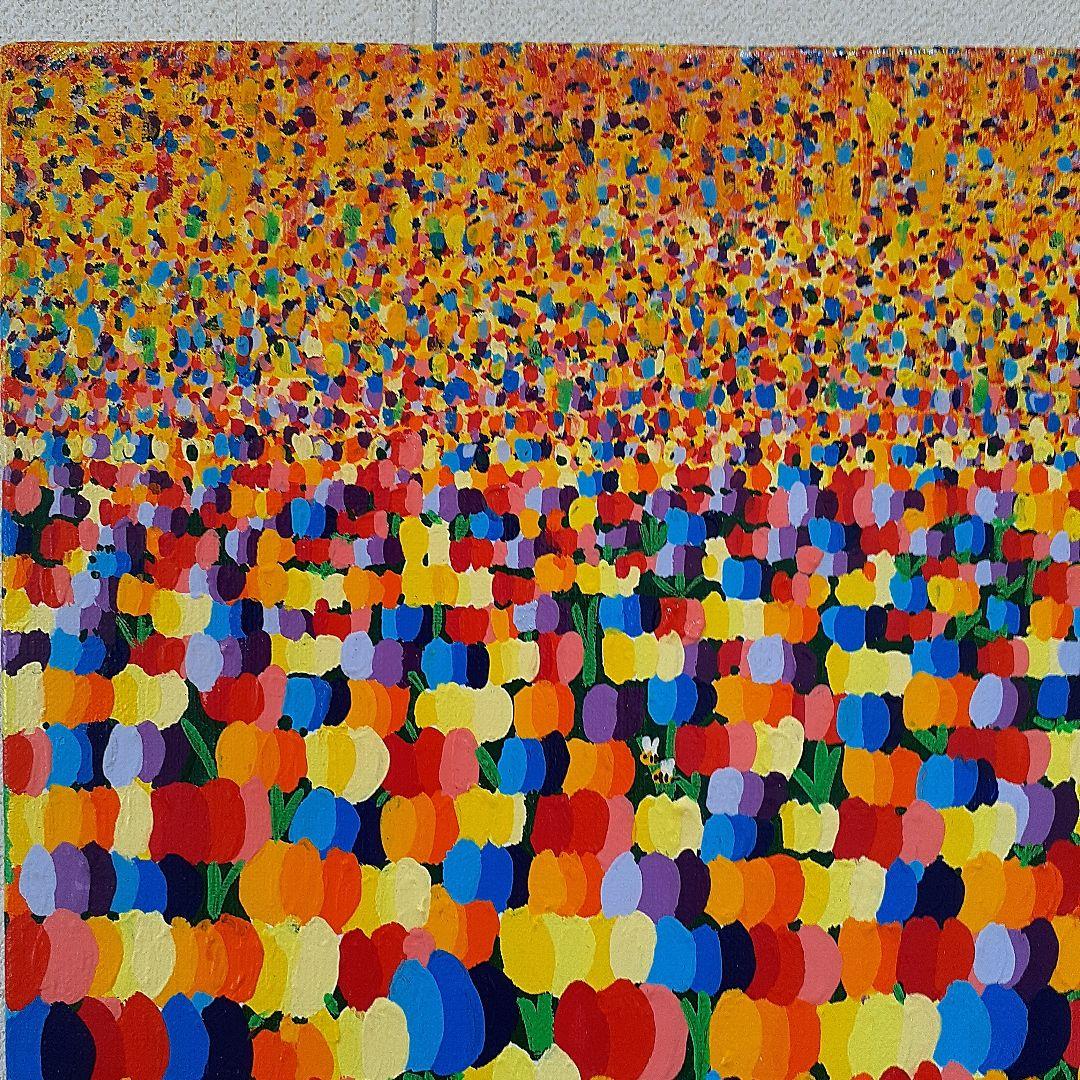 パリの窓から画家小楠アキコ作品アクリル絵の具F10号キャンバス