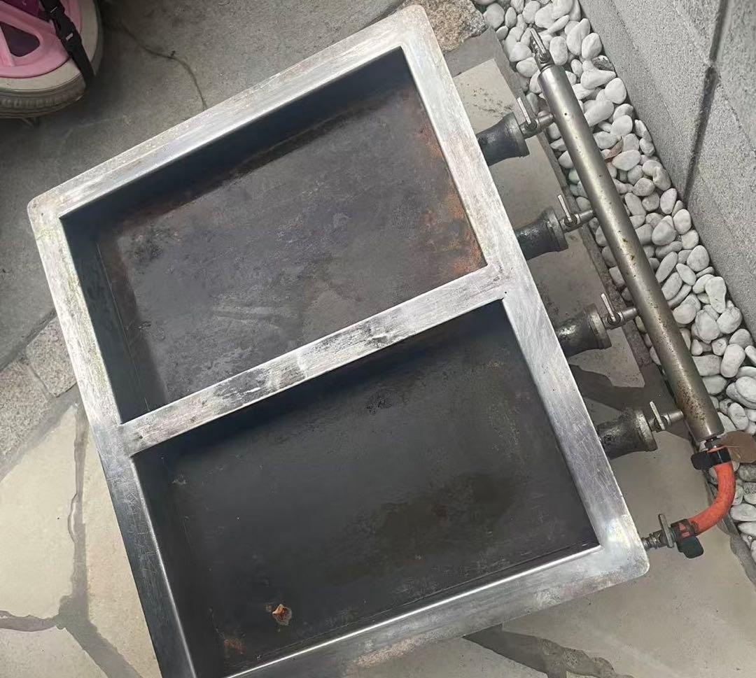 LPガス用、二連餃子焼き器　業務用