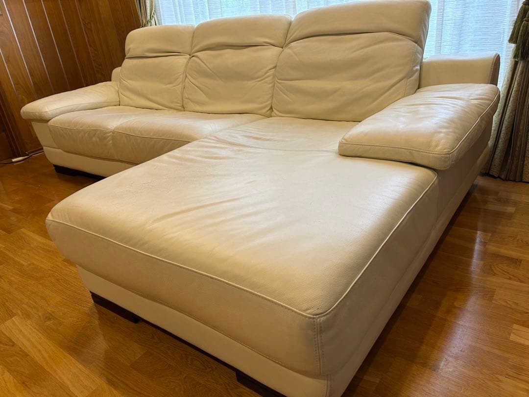 ② IDC大塚家具 L/S Comfort-08 カウチソファ 総本革 2/2