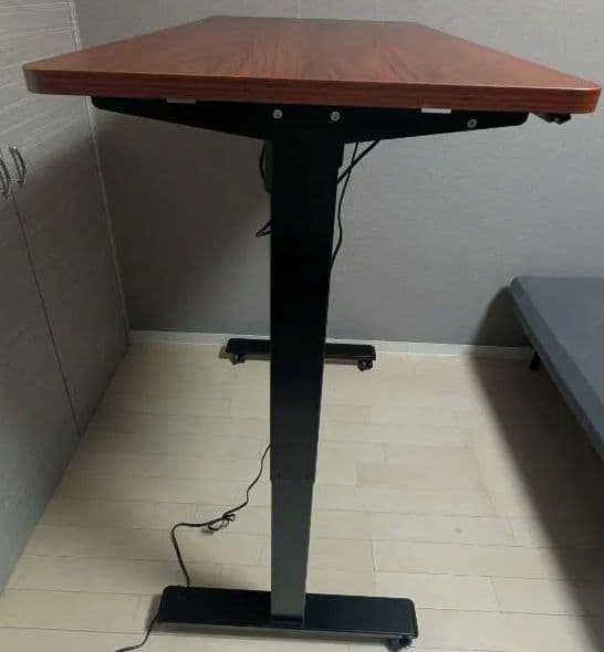FLEXISPOTスタンディングデスクEF1脚-黒 天板-マホガニー100*60