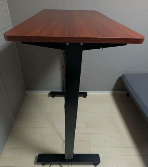 FLEXISPOTスタンディングデスクEF1脚-黒 天板-マホガニー100*60