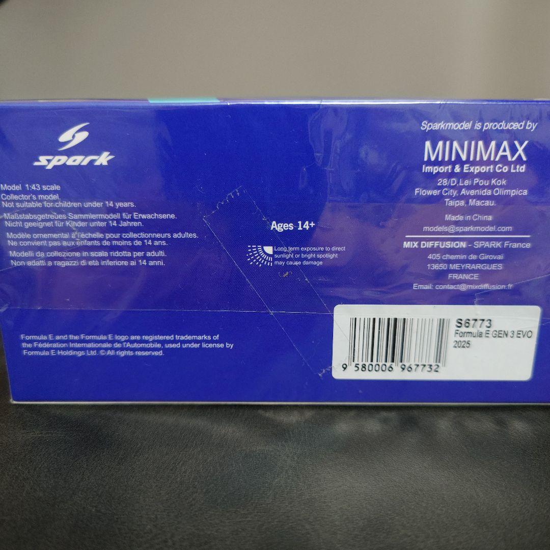 Formula E GEN 3 EVO 2025 ミニカー 1/43 S6773