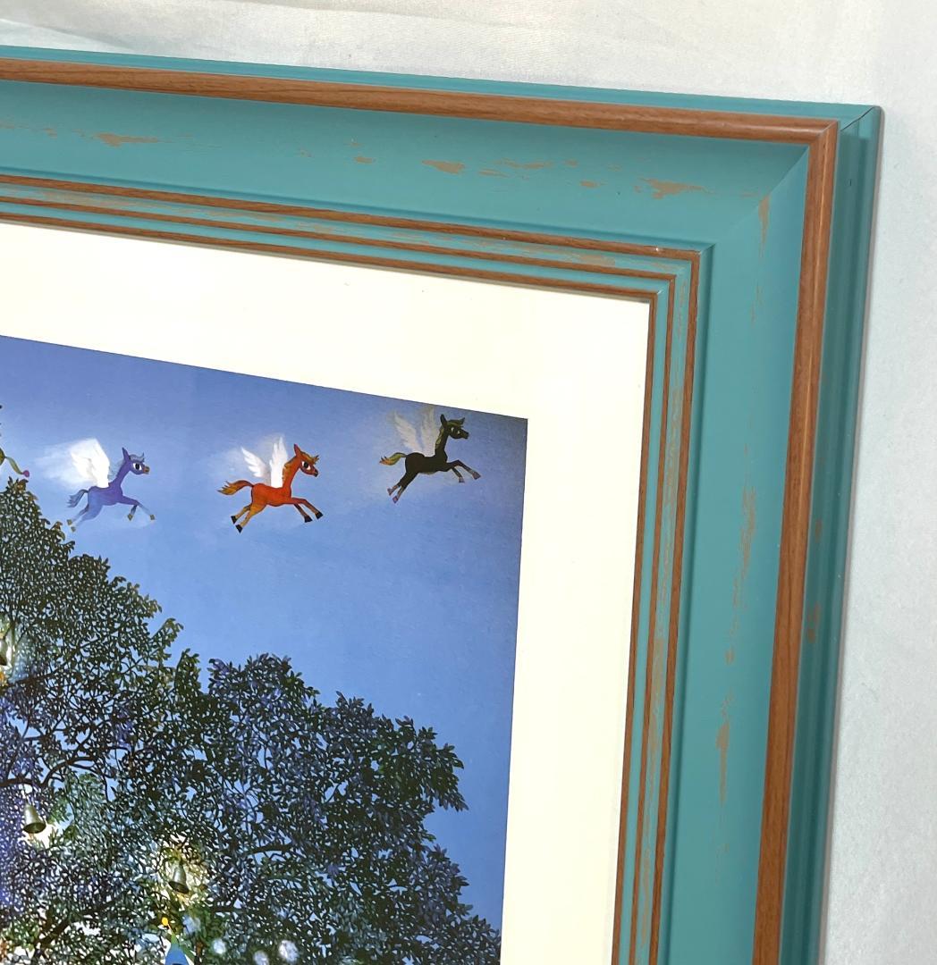 新品】藤城清治「光陰の中の巣立つ仔馬たち」ポスター大サイズ 額付 48