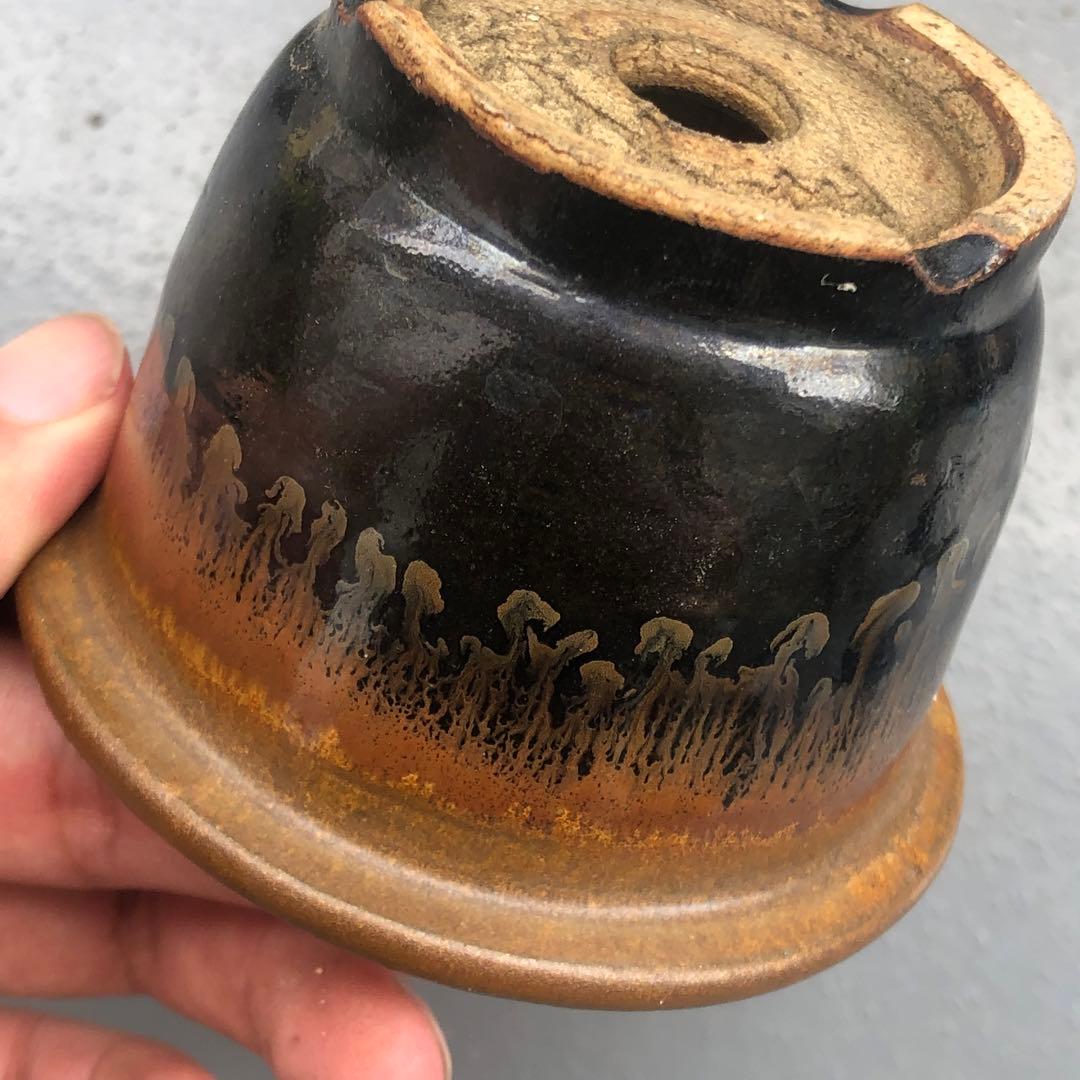 391.峯生 丸鉢3点 盆栽鉢 植木鉢 8*5.5cm