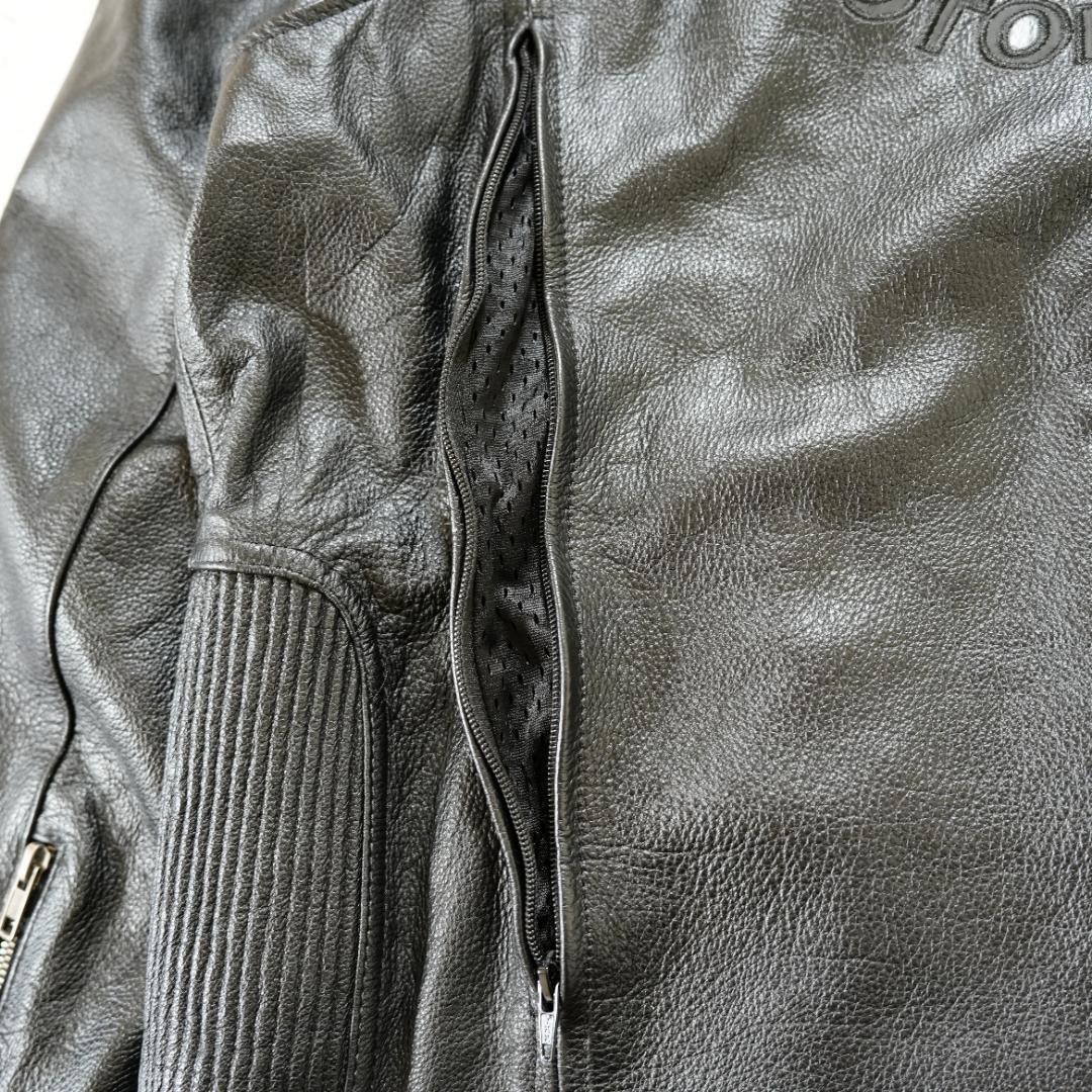 美品】ハーレーダビッドソン ビッグロゴ刺繍レザージャケット XL