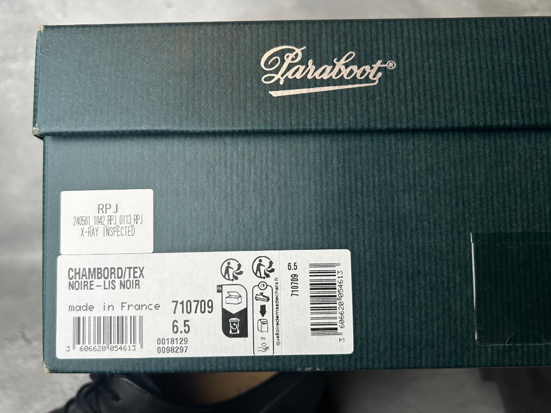 未使用　Paraboot CHAMBORD　シャンボード　ブラック UK6.5