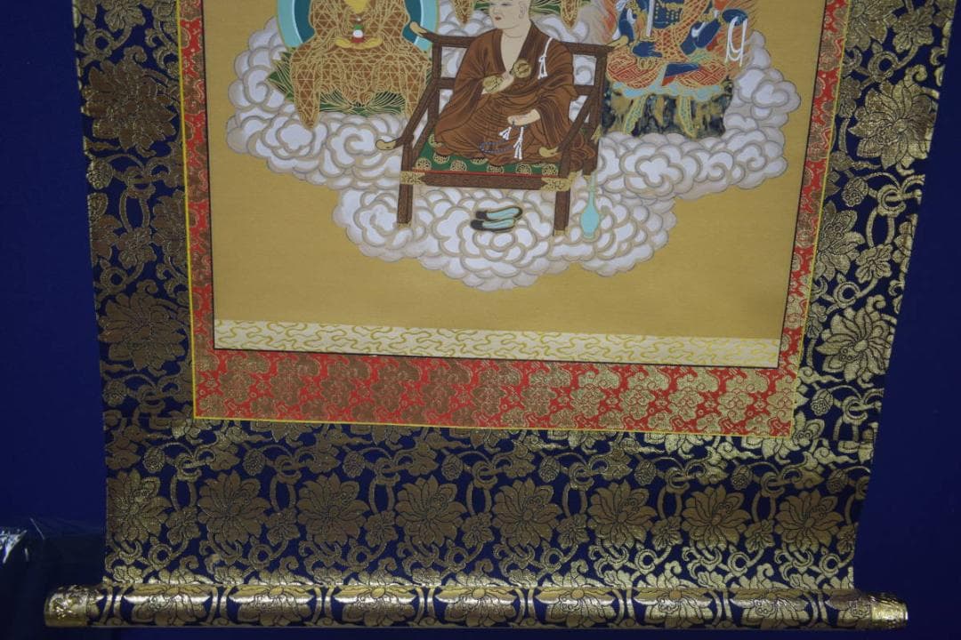 真作/国井道成/國井道成/十三佛図/十三佛大師像/桐共箱付/布袋屋掛軸HJ-22