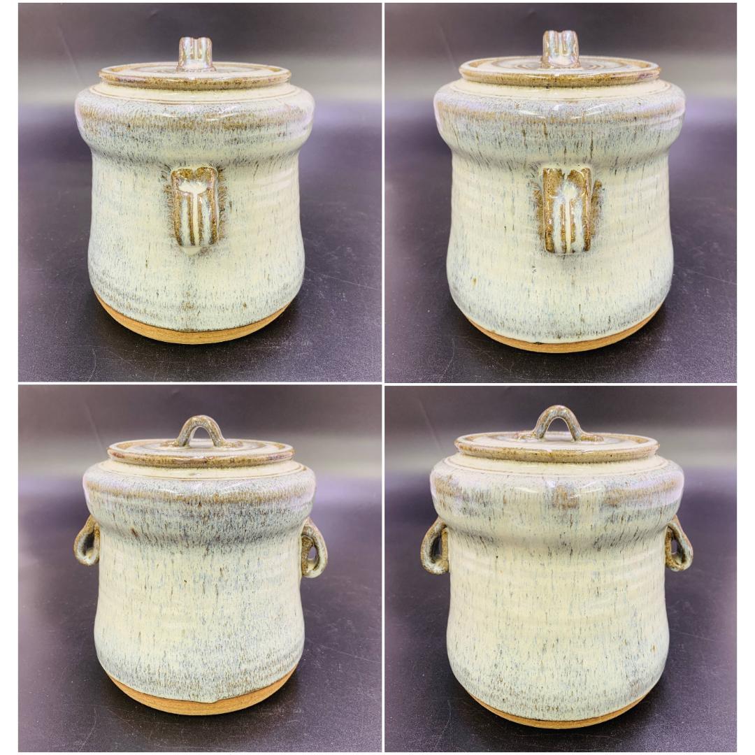 美品】唐津焼人気作家 【武村利左エ門】作 斑唐津 共蓋 水