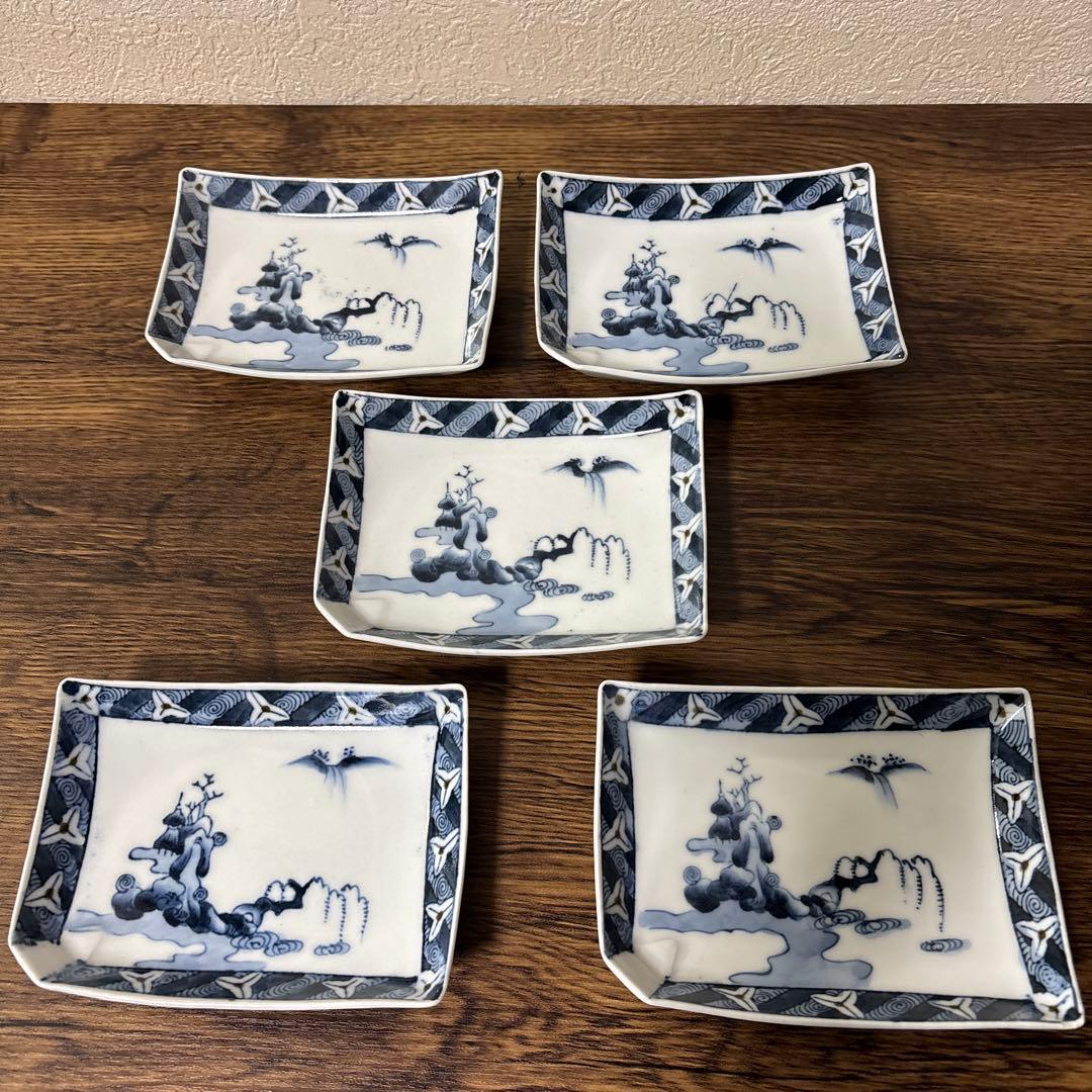 青海波模様 山水画 皿 5枚セット - メルカリ