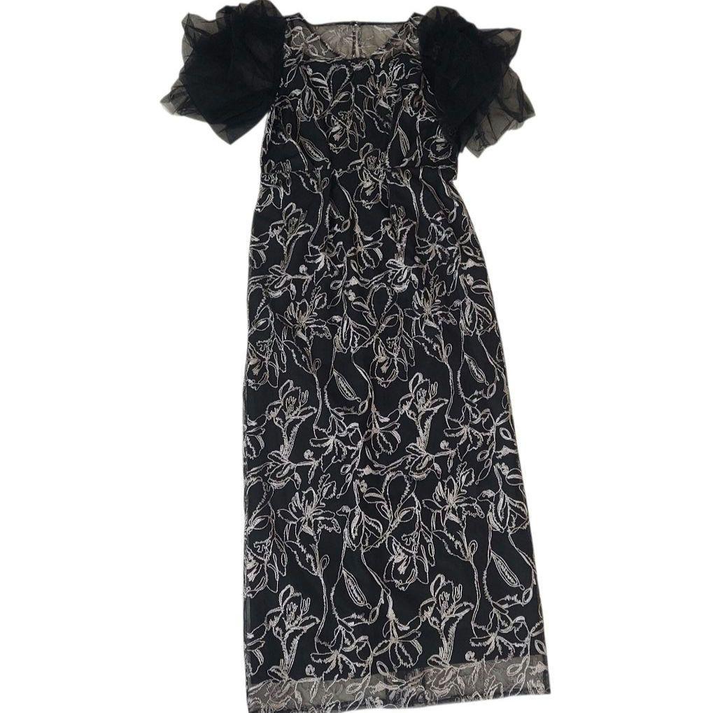 美品✨Kana 刺繍レース チュールスリーブ コクーン オケージョンドレス