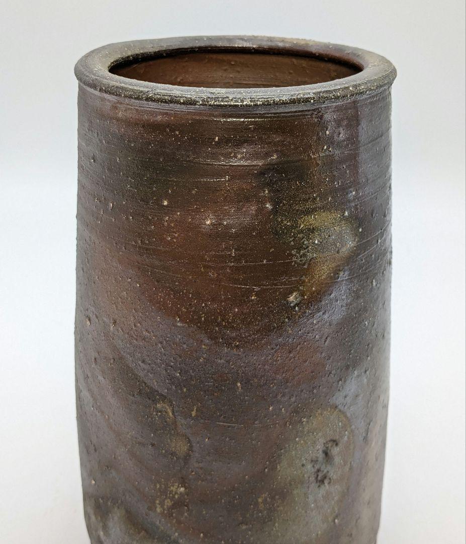 西川政美 備前焼 花入 政彦識箱 花器 花瓶 フラワーベース 華道具 花生