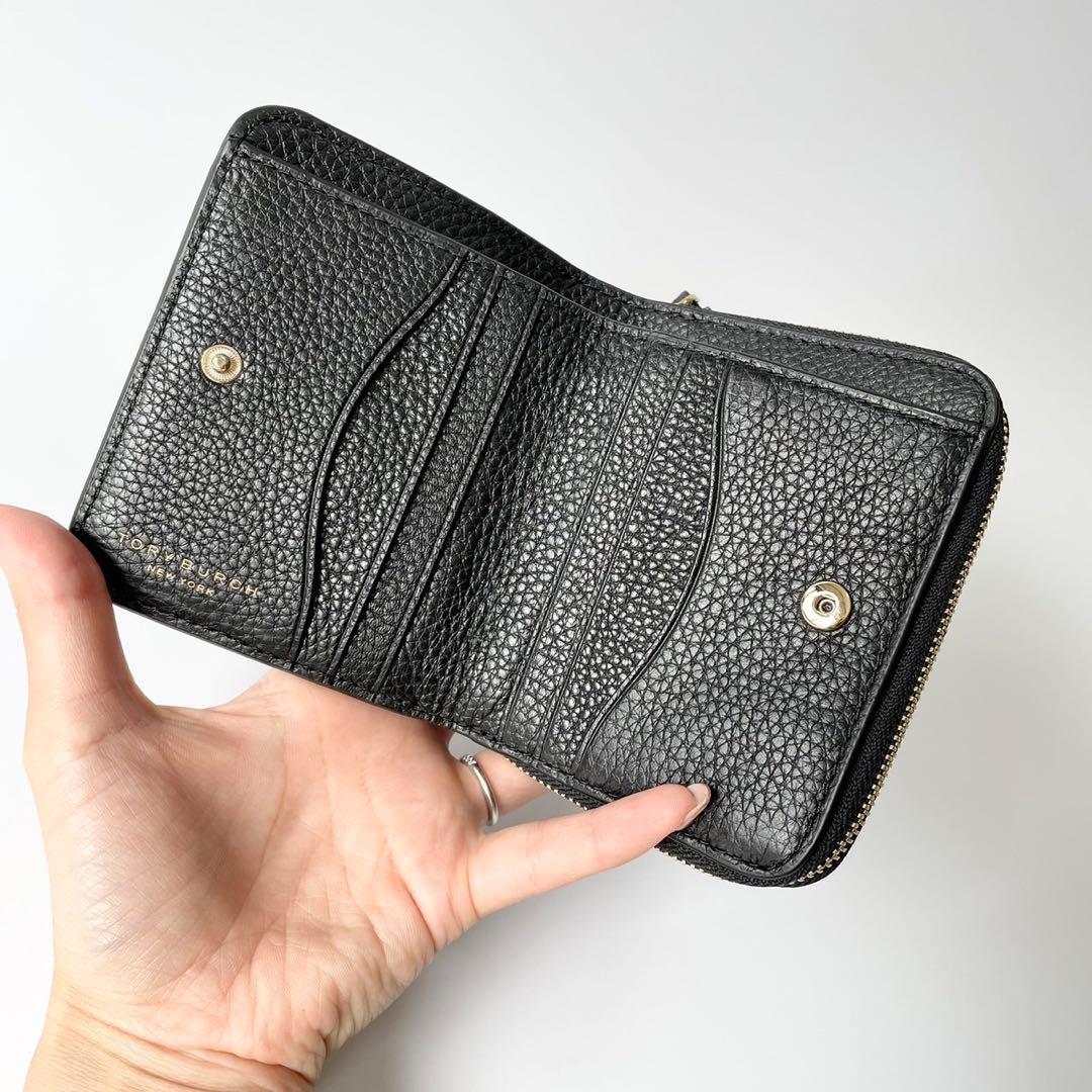 TORY BURCH トリーバーチ ティア レザー 2つ折り財布 ブラック TORY
