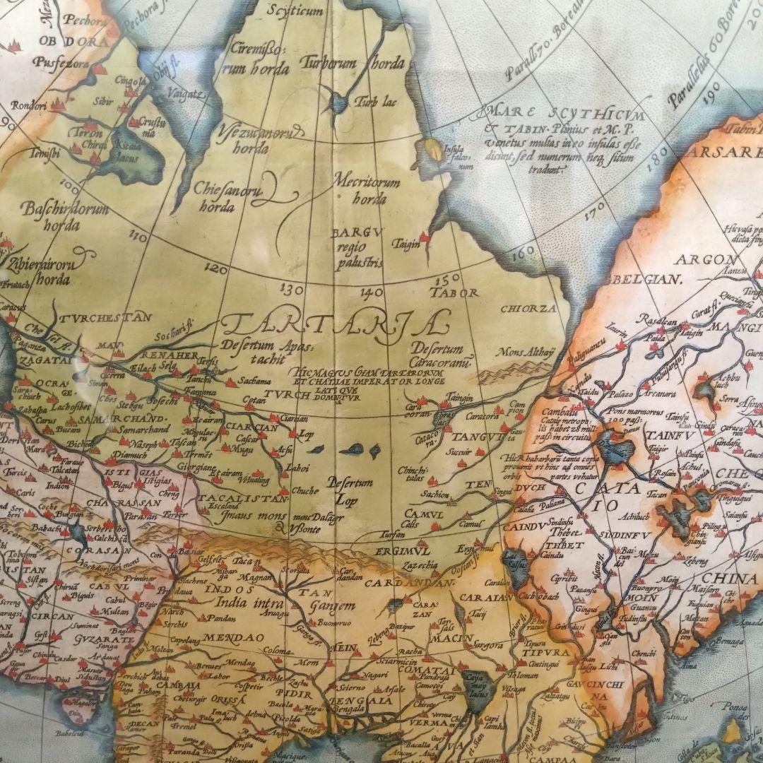 《値下げOK》ジョナサン・ポッター社 オルテリウス「アジア図」希少品 額装