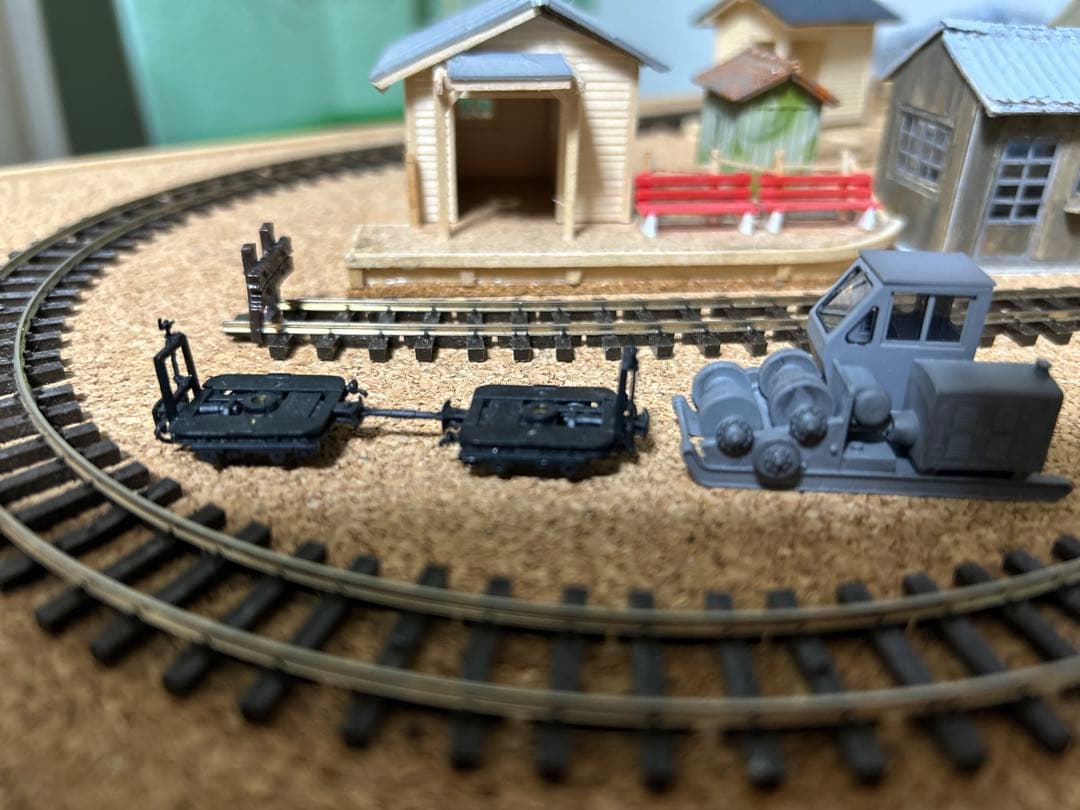 テスト出品④モデルワーゲン 森藤式大型集材機 輸送風景セット 岩崎製後期型台車付