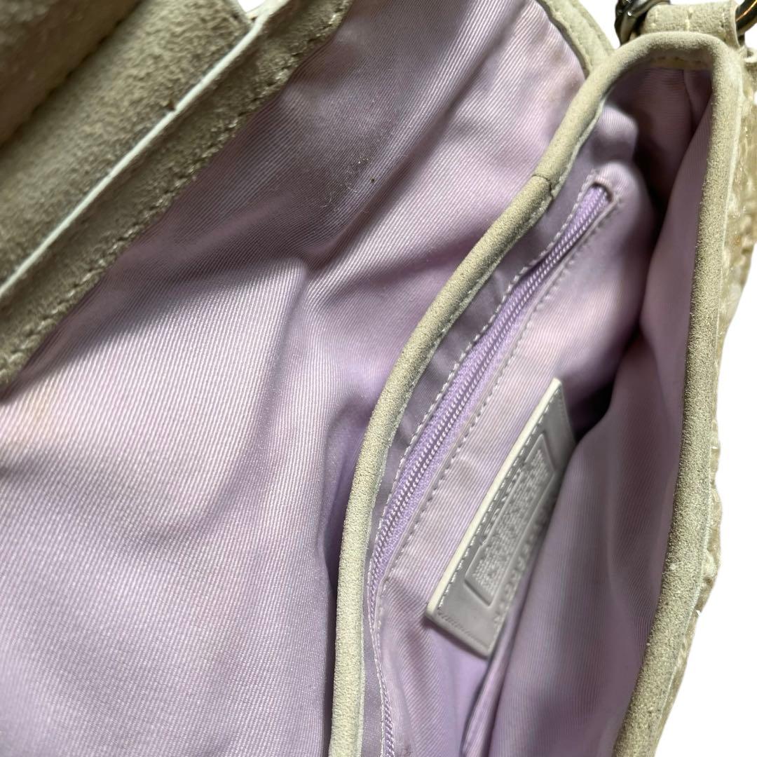 レア　COACH ツイード　スパンコール　フラワー　ワンショルダー10070