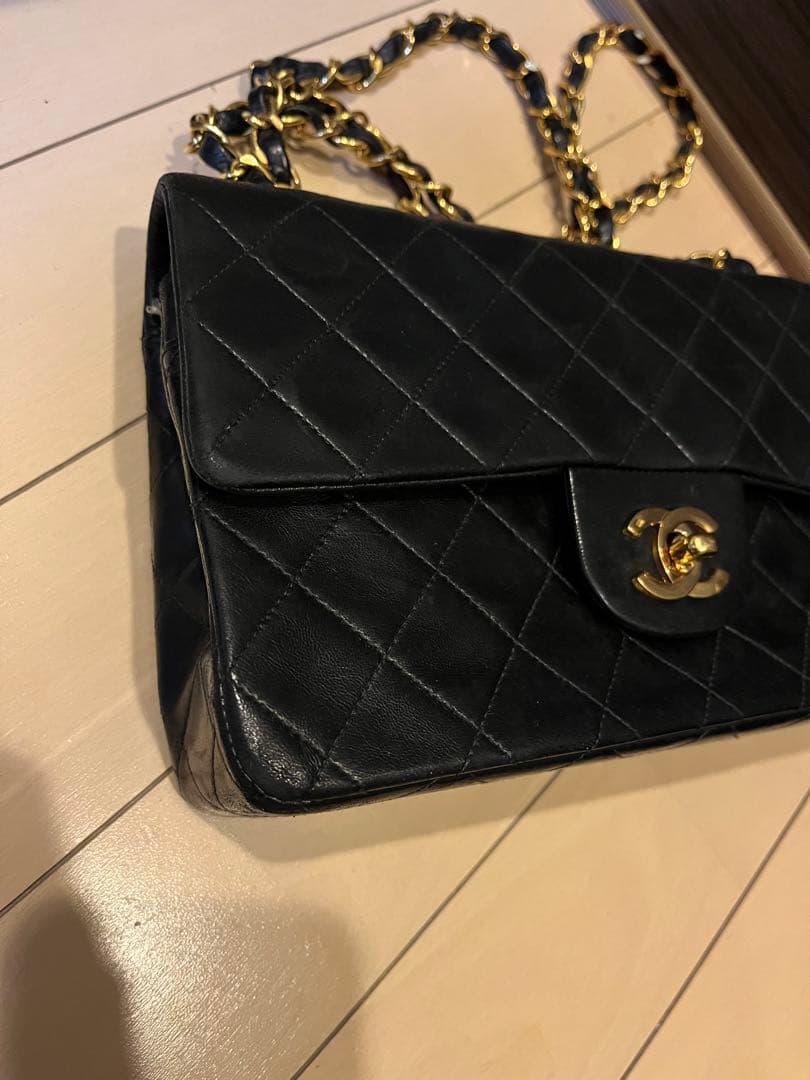 CHANEL Wフラップ　チェーンショルダーバッグ　マトラッセ
