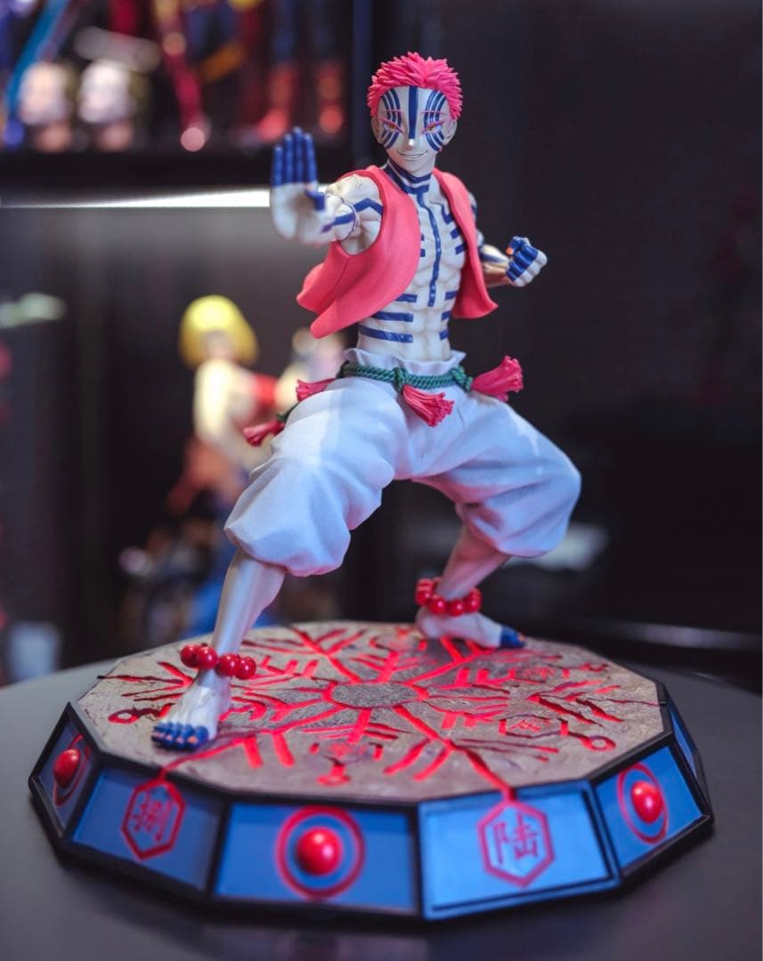 鬼滅の刃 猗窩座 あかざ フィギュア ガレージキット 赤色