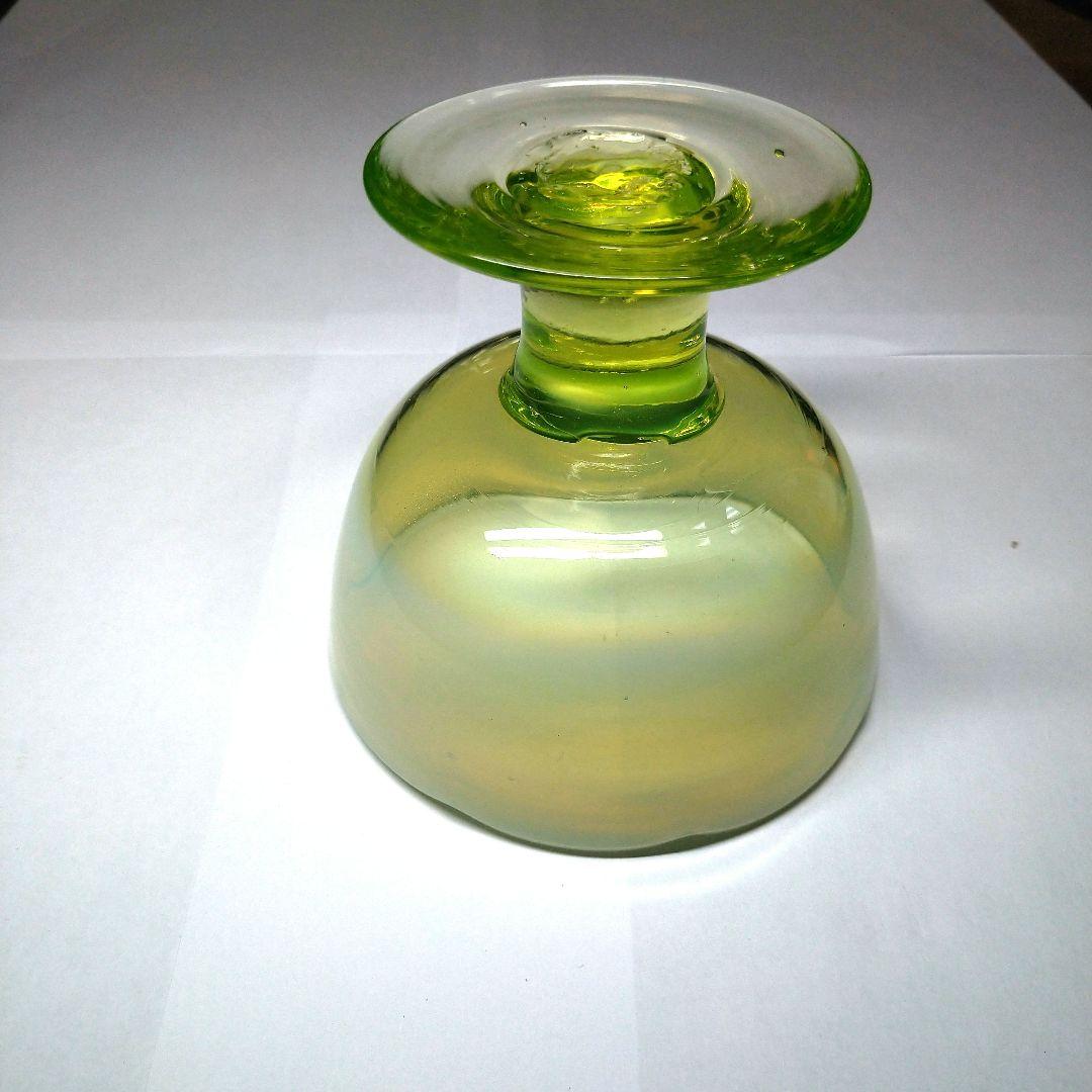 和ガラス 乳白ガラス被せ ウランガラス 2色氷コップ 大正ロマン