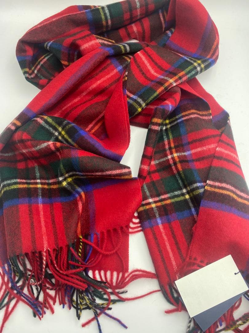 JOHNSTONS ジョンストンズ 大判チェックストール レッドスチュワート