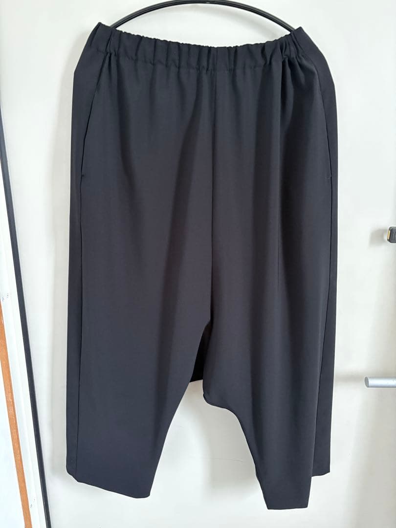 【美品】mizuiro ind ポリレーヨンイージーサルエルパンツ 2/ブラック