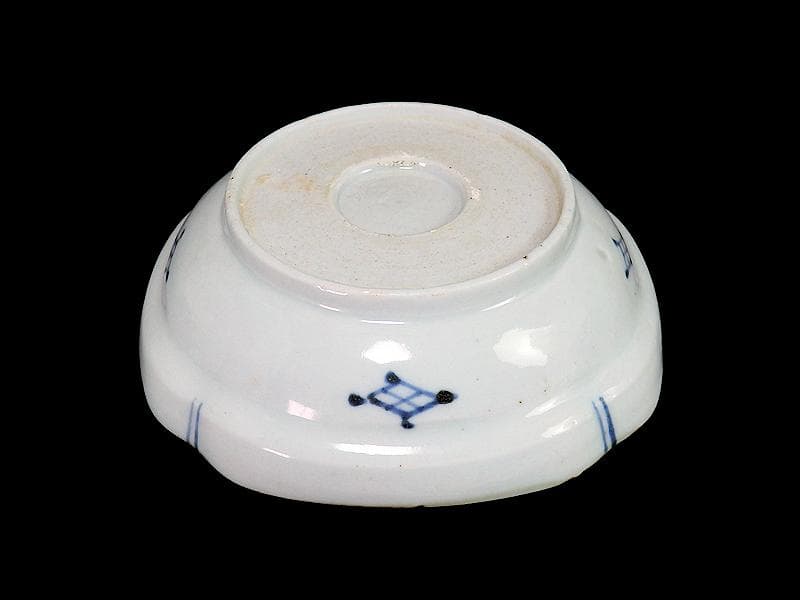 古伊万里　染付　墨弾き　瓜の図　膾皿　5客　C746AS-CEs