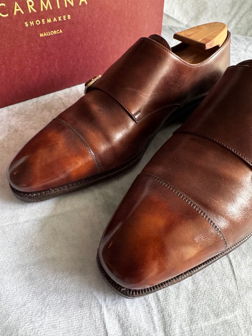 CARMINA ブラウン ダブルモンク　ミュージアムカーフ　6 2/1