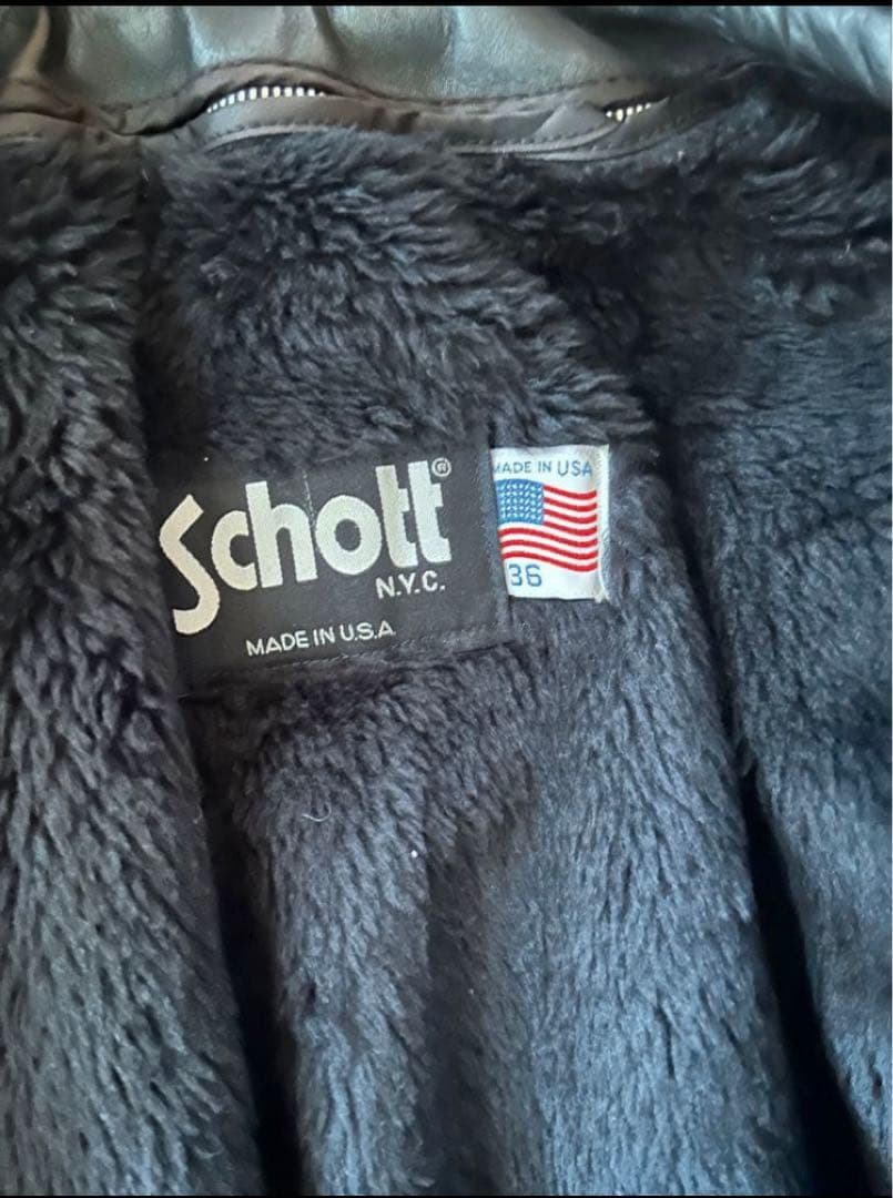 美品 革ジャン ショット schott シングル ライダース 36