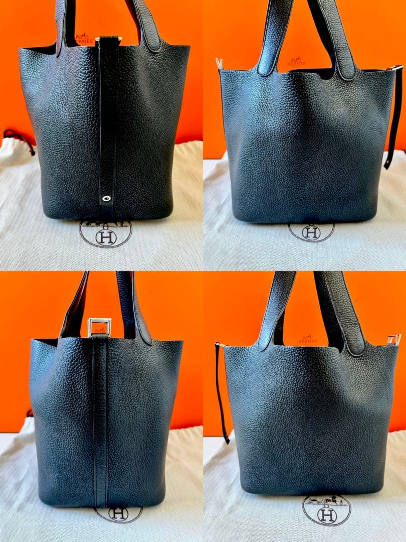 人気のブラック★エルメス ピコタンロックMM ノワール 黒 C刻印 おまけ付き