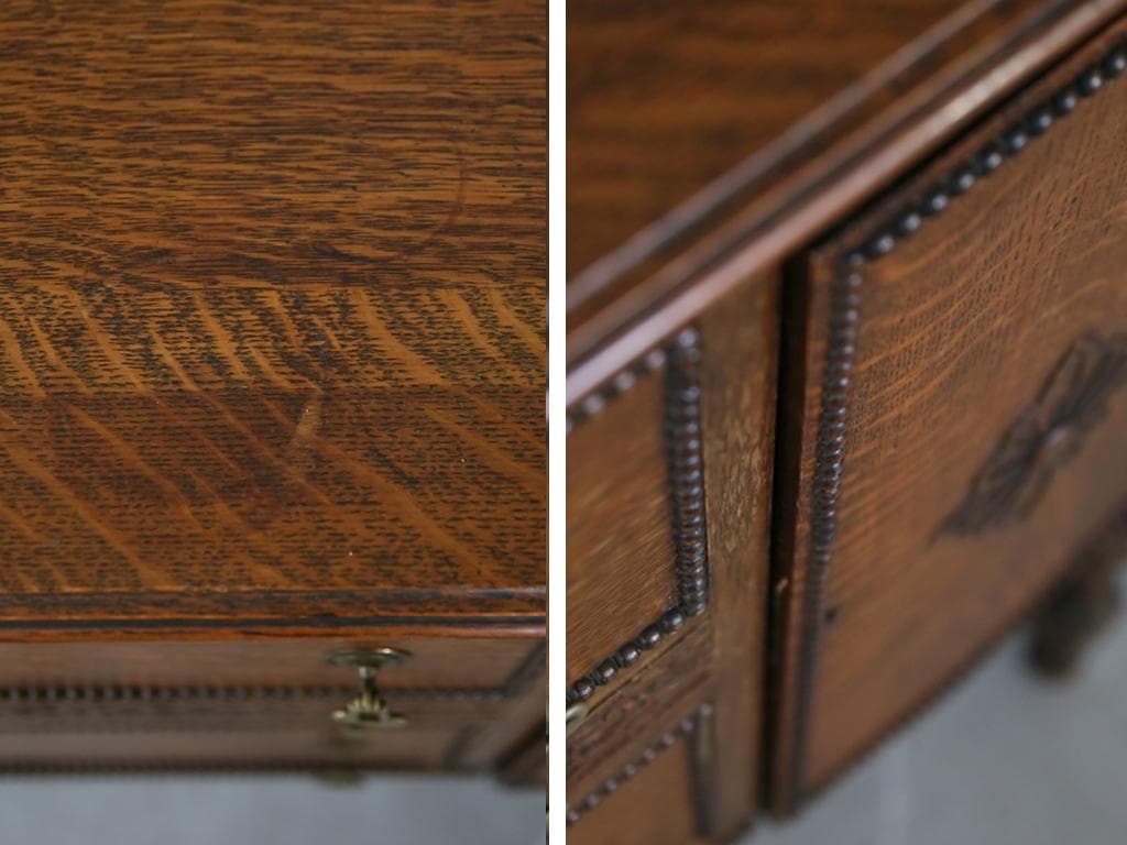 英国アンティーク木製サイドボード/キャビネット机テーブル/チェスト