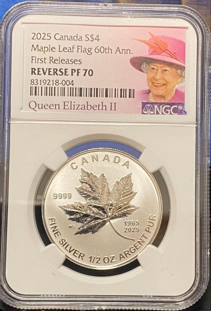 ☆ヤングファン必見☆最新2025年カナダ メイプルリーフ4ドル 1/2oz 銀貨
