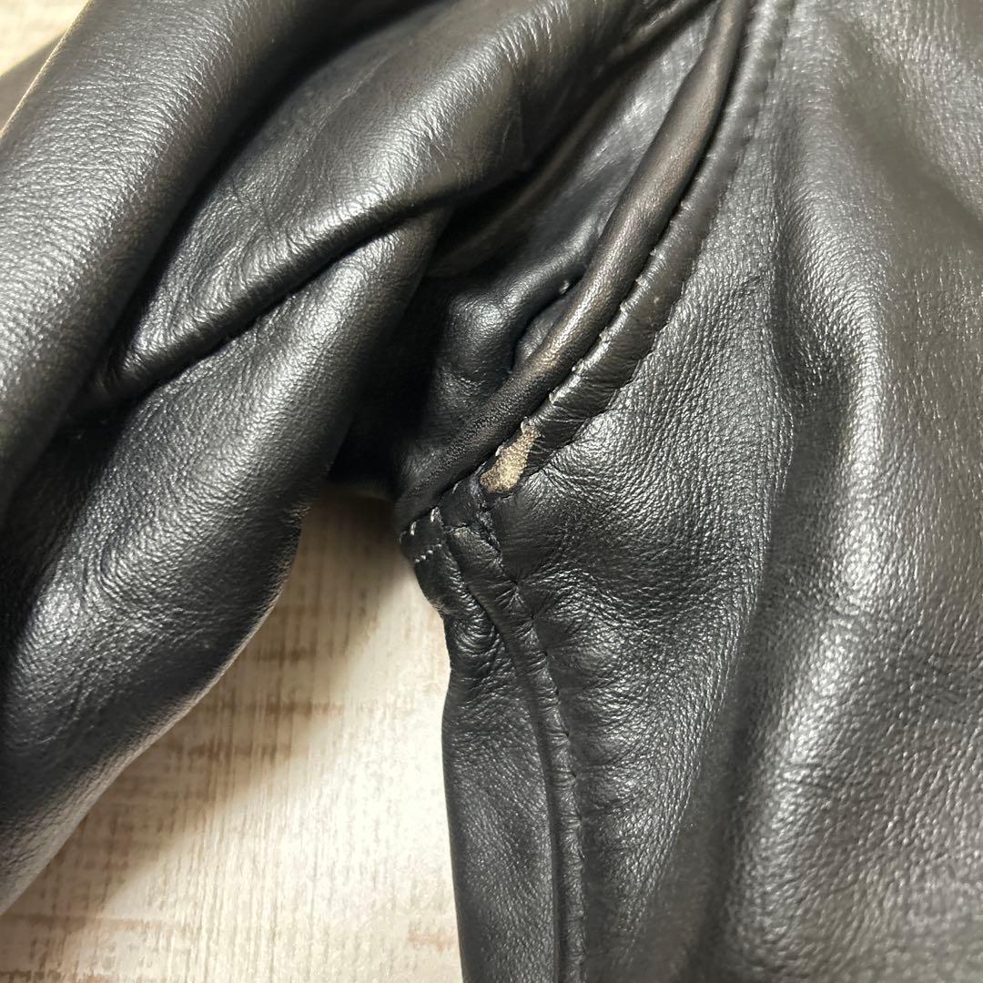 い*銀様 Schott（ショット） シングルレザーライダースジャケット 36