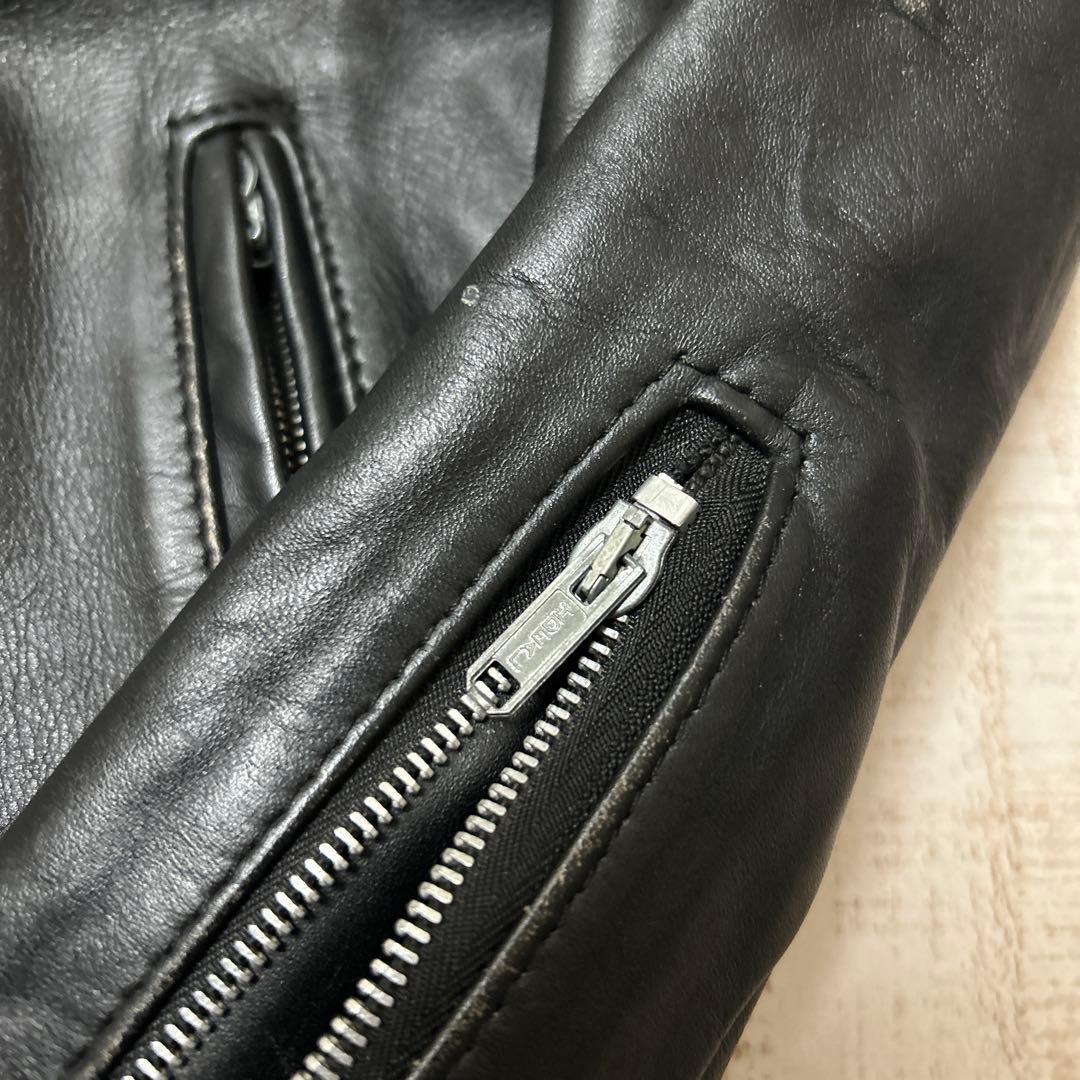 い*銀様 Schott（ショット） シングルレザーライダースジャケット 36