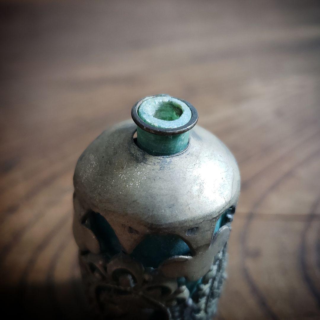 中国骨董 小壺 鼻煙壺 竜 龍 鳳凰 玉石 銘 一輪挿し