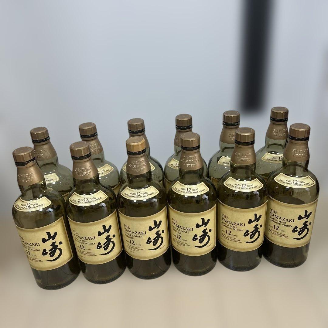 山崎12年シングルモルトウイスキー700ml空き瓶12本箱無し サントリー シングルモルトウイスキー 山崎 シングルモルトウイスキー
