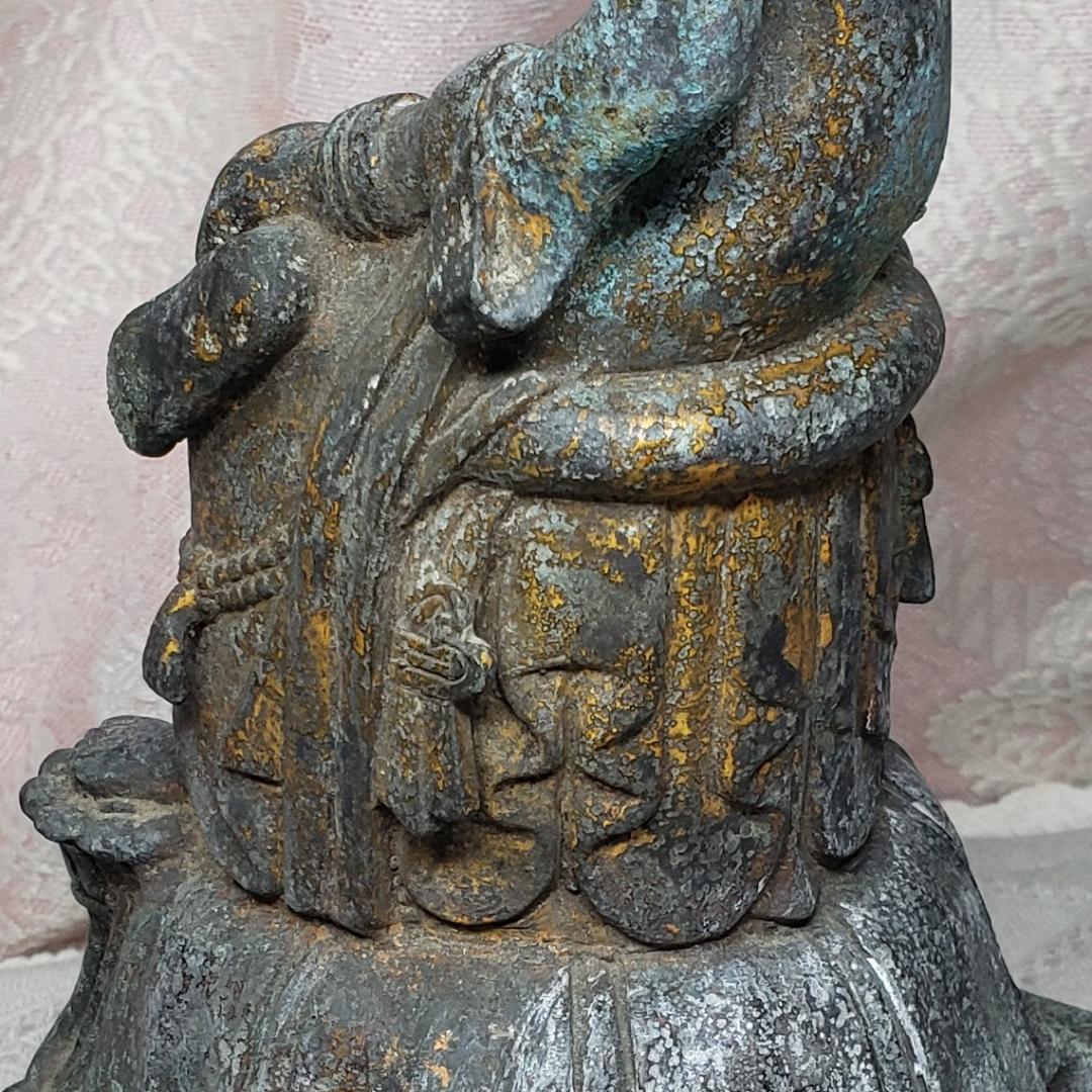 博物館級】◇『方形台座金銅半跏思惟像』 百済仏 仏像◇検）天平仏