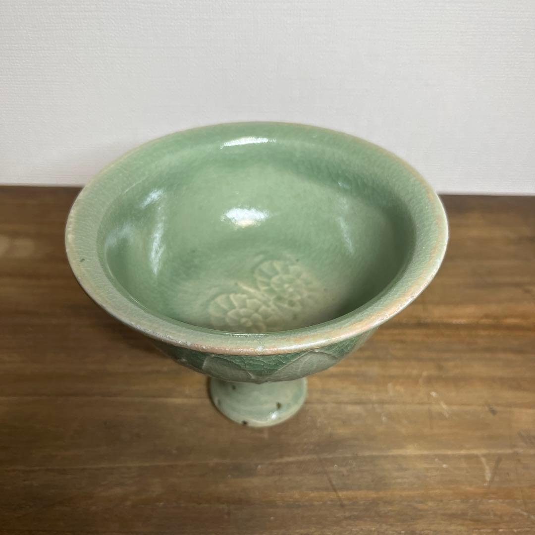 明時代 龍泉窯 青磁高足馬上杯 明 - メルカリ