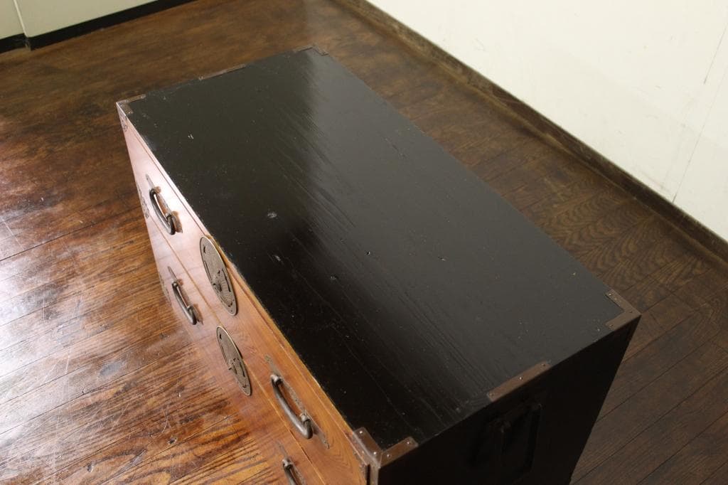 欅共縁！蝶覆輪！時代箪笥・二段！和家具サイドボード古家具和モダン