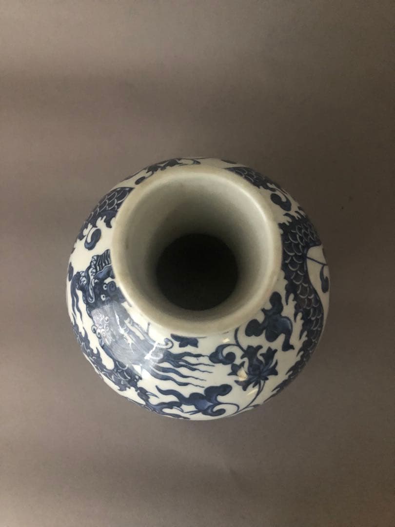 中国陶器 雲龍文花瓶 壺｜中国陶器 雲龍文花瓶 壺 美術品・アンティーク・