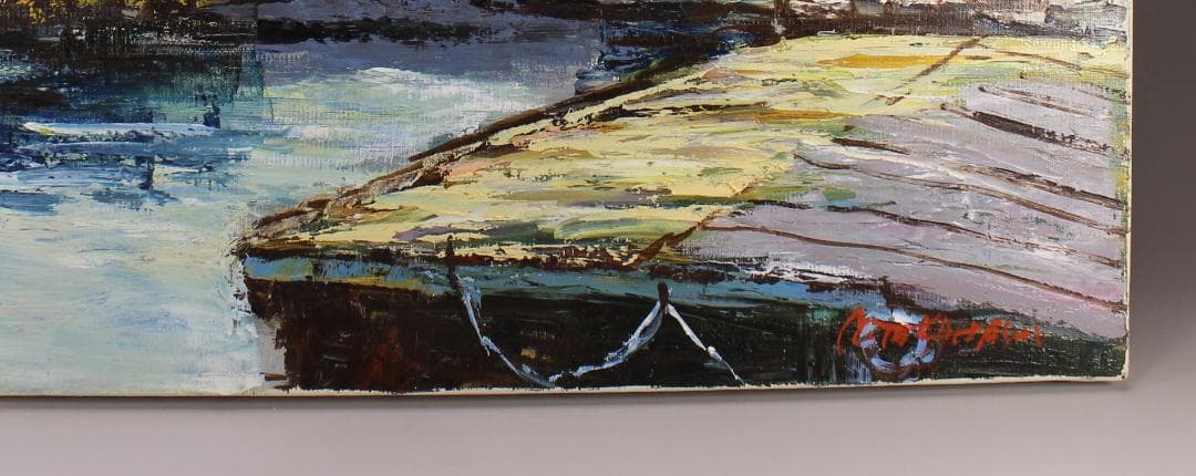 F8号　キャンパス油彩　高橋 益之 　小樽運河