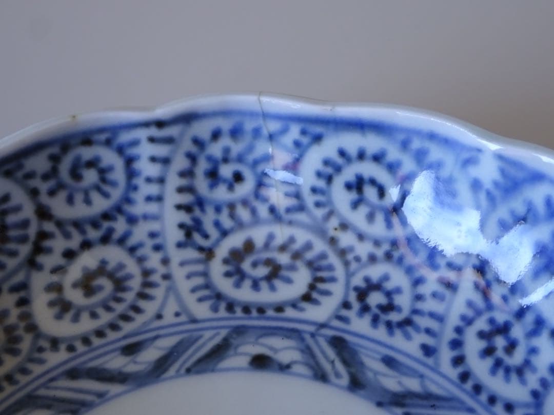 江戸時代 後期 古伊万里 松竹梅 蛸唐草文 膾皿 5客 なます皿