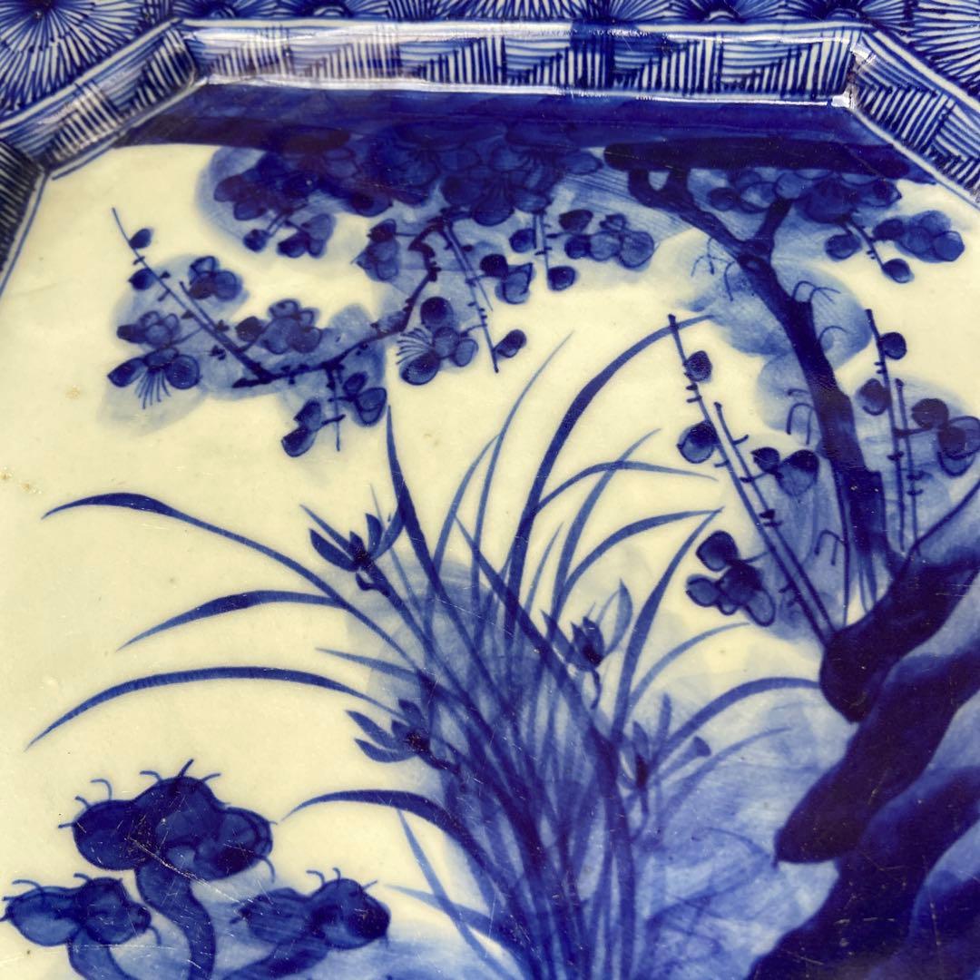 古伊万里染付草花図四方皿 - メルカリ